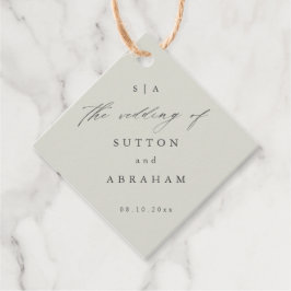 Monogram-script bruiloft bedankjes labels