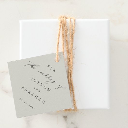 Monogram-script bruiloft bedankjes labels (In situ)