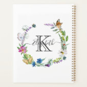Monogram Script Calligraphy Butterflies Flowers Planner (Achterkant)