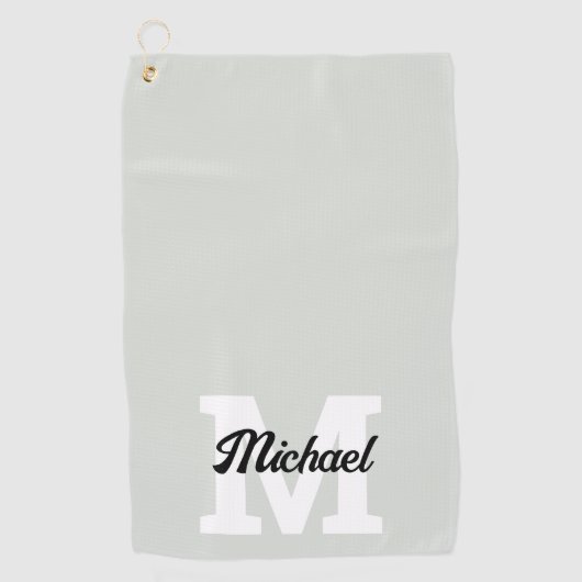 Monogram Script Calligraphy Sage Green Golfhanddoek (Voorkant)