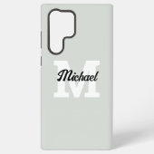 Monogram Script Calligraphy Sage Green Samsung Galaxy Hoesje (Achterkant)