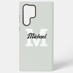 Monogram Script Calligraphy Sage Green Samsung Galaxy Hoesje