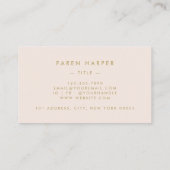 Monogram Script Chic Blush Pink Gold Simple Visitekaartje (Achterkant)