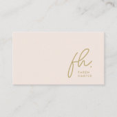 Monogram Script Chic Blush Pink Gold Simple Visitekaartje (Voorkant)
