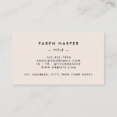 Monogram Script Chic Blush Pink Simple Elegant Visitekaartje (Achterkant)