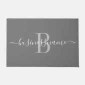 Monogram Script Custom Business Logo Grey Deurmat (Voorkant)