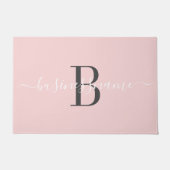 Monogram Script Custom Business Logo Roze Deurmat (Voorkant)