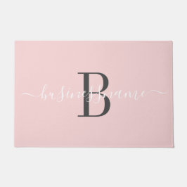 Monogram Script Custom Business Logo Roze Deurmat