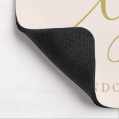 Monogram Script Elegant Girly Blush Pink Gold Muismat (Hoek)