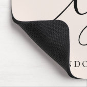 Monogram Script Elegant Girly Blush Pink Muismat (Hoek)