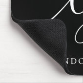 Monogram Script Elegant Vrouwelijk Chic Zwart Muismat (Hoek)
