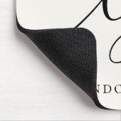 Monogram Script Elegant Vrouwelijk Ivoor Muismat (Hoek)