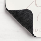 Monogram Script Elegant Vrouwelijk Ivoor Roos Roze Muismat (Hoek)
