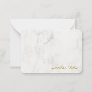 Monogram Script Elegant White Marble Sjabloon
