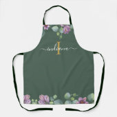 Monogram Script Eucalyptus Botanische naam Schort (Voorkant)