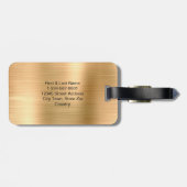 Monogram Script Faux Gold Metal Steel Bagagelabel (Achterkant horizontaal)