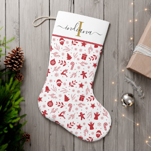 Monogram Script Festieve Feestdagen Grote Kerstsok