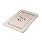 Monogram Script Geometric Blush Pink Green Badmat (Gekanteld)