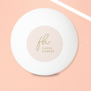 Monogram Script Gepersonaliseerde naam Blush Pink  Pingpongbal
