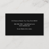 Monogram Script Gray | Zwarte achtergrond Visitekaartje (Achterkant)