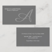 Monogram Script grijs Visitekaartje (Voorkant / Achterkant)