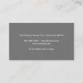 Monogram Script grijs Visitekaartje (Achterkant)