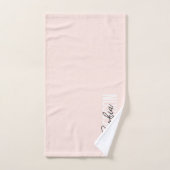 Monogram Script Handtekening Blush Pink Bad Handdoek (Handdoek)