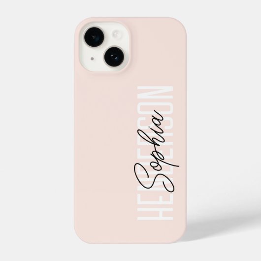 Monogram Script Handtekening Blush Pink iPhone Hoesje (Achterkant)