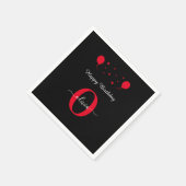 Monogram Script Happy Birthday Black White Servet (Hoek)