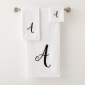 Monogram script huwelijksbad handdoeken set (Insitu)