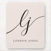 Monogram Script Kalligrafie Elegant Vrouwelijk Muismat (Voorkant)