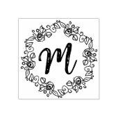 Monogram Script Krans Kalligrafie Wood Art Stamp Rubberstempel (Afrduk)