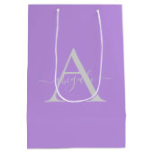 Monogram Script Lavendel | Minimalistische Elegant Medium Cadeauzakje (Achterkant)