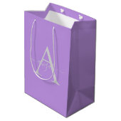 Monogram Script Lavendel | Minimalistische Elegant Medium Cadeauzakje (Achterkant Gekanteld)