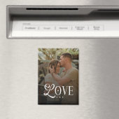 Monogram Script Liefde Aangepaste Verloving Koppel Magneet (Insitu (Vaatwasser))