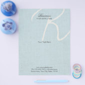 Monogram Script Light Blue Faux Linen Brochures (Enkel)