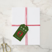 Monogram Script Merry Kerstrots Groen Cadeaulabel (Met Touw)