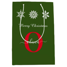 Monogram Script Merry Kerstrots Groen Medium Cadeauzakje