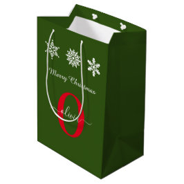 Monogram Script Merry Kerstrots Groen Medium Cadeauzakje