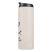 Monogram Script Modern Stijlvol Eenvoudig Blush Pi Thermosbeker (Geroteerd rechts)