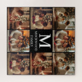 Monogram Script Multi Photo Family Gift Legpuzzel (Horizontaal)
