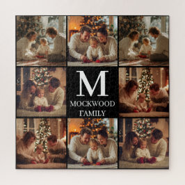 Monogram Script Multi Photo Family Gift Legpuzzel