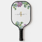 Monogram Script Naam Eucalyptus Groene Begroeiing Pickleball Paddle (Voorkant)