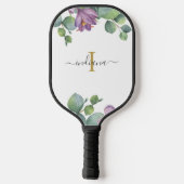 Monogram Script Naam Eucalyptus Groene Begroeiing Pickleball Paddle (Achterkant)