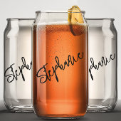 Monogram Script naam gepersonaliseerd Blikvorm Glas