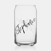 Monogram Script naam gepersonaliseerd Blikvorm Glas (Voorkant)