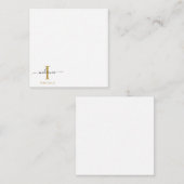 Monogram Script Naam Initiaal Goud Grijs Modern Notitiekaartje (Voorkant / Achterkant)