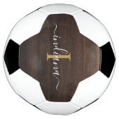 Monogram Script Naam Initiaal Meisje Aangepast Rus Voetbal (Gedraaid)
