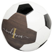 Monogram Script Naam Initiaal Meisje Aangepast Rus Voetbal (Drie kwart)