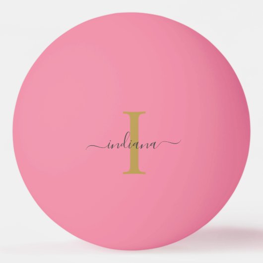 Monogram Script Naam Modern Modern Pingpongbal (Voorkant)